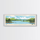 Harlan County Reservoir Nebraska Framed Canvas Print, Panoramic Art, Midcentury Modern, Pop Art, Bedroom Decor, Travel Poster, Nature Art, Home Decor