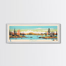 Kasba Lake Nunavut Framed Canvas Print, Panoramic Wall Art, Midcentury Modern, Pop Art, Bedroom Decor, Travel Poster, Home Decor