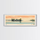 Lake Claiborne Louisiana Framed Canvas Print, Panoramic Wall Art, Midcentury Modern, Pop Art, Bedroom Decor, Travel Poster, Living Room Art