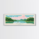 Lake Cumberland Kentucky Framed Canvas Print, Panoramic Art, Midcentury Modern, Pop Art, Living Room Wall Art, Travel Poster, Lake House Decor