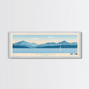 Lake Memphremagog Vermont Framed Canvas Print, Panoramic Wall Art, Midcentury Modern, Pop Art, Bedroom Art, Travel Poster, Lake House Decor