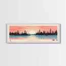 Mahoney Lake, Northwest Territories Panoramic Wall Art Framed Canvas Print, Midcentury Modern, Pop Art, Home Decor, Travel Poster, Living Room Art