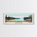 Mosquito Lake, Northwest Territories Framed Canvas Print, Panoramic Wall Art, Midcentury Modern, Pop Art, Home Decor, Travel Poster, Bedroom Art