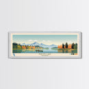 Phelps Lake, Wyoming Framed Canvas Print, Panoramic Wall Art, Midcentury Modern, Pop Art, Home Decor, Travel Poster, Bedroom Art
