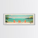 Portage Lake, Michigan Framed Canvas Print, Bedroom Art, Midcentury Modern, Pop Art, Panoramic Wall Art, Travel Poster