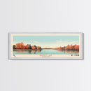 Radner Lake, Tennessee Framed Canvas Print, Living Room Art, Midcentury Modern, Panoramic Travel Poster, Pop Art, Wall Art