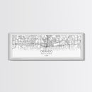 Panoramic Orlando City Map, Florida Art, Map Print, Minimalist Wall Art, Canvas Art, Housewarming Gift, Street Map Art, Closing Gift