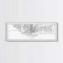 Panoramic St Petersburg City Map, Florida Art, Map Print, Minimalist Wall Art, Canvas Art, Housewarming Gift, Street Map Art, Closing Gift
