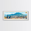 Quito, Ecuador Panoramic Travel Poster Canvas Print, Quito, Ecuador Painting, Ecuador Art, Quito Travel Art, Guest Room Painting