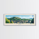 Stirling, Scotland Panoramic Travel Poster Canvas Print, Stirling, Scotland Painting, Scotland Art, Stirling Panoramic Travel Art, Travel Painting