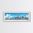 Toronto, Canada Panoramic Travel Poster Canvas Print, Toronto, Canada Painting, Canada Art, Toronto Travel Art, Living Room Painting