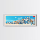 Panoramic Travel Poster Tunis, Tunisia Canvas Print, Tunis, Tunisia Painting, Tunisia Art, Tunis Travel Art, Guest Room Painting