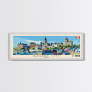 Quebec City, Canada Panoramic Canvas Print, Quebec City, Canada Painting, Canada Art, Quebec City Travel Poster, Travel Art, Vacation Gift