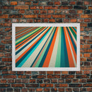 Mid Century Wall Art Canvas Print Teal Orange Olive Green and Brown Decor Large Wall Art for Home Retro Modern Design Light Highway