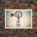 Rustic Farmhouse Home Decor, Windmill Photography Photo Print Art, Rustic Industrial Farmhouse Wall Art Picture, Country Landscape Picture