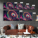 Colorful boardwalk art, neon lit night time ferris wheel, framed canvas print, framed wall art