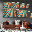 Mid Century Wall Art Canvas Print Teal Orange Olive Green and Brown Decor Large Wall Art for Home Retro Modern Design Light Highway