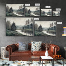 Wall Art Oil Painting Landscape Framed Canvas Print, Vintage Nature Framed Large Gallery Art, Antique Style Art Ready to Hang