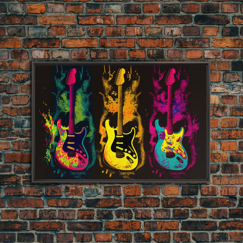Psychedelic Electric Guitar Graffiti Pop Art, Instrument Drawings, Fra