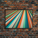 Mid Century Wall Art Canvas Print Teal Orange Olive Green and Brown Decor Large Wall Art for Home Retro Modern Design Light Highway