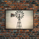 Rustic Farmhouse Home Decor, Windmill Photography Photo Print Art, Rustic Industrial Farmhouse Wall Art Picture, Country Landscape Picture