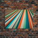 Mid Century Wall Art Canvas Print Teal Orange Olive Green and Brown Decor Large Wall Art for Home Retro Modern Design Light Highway