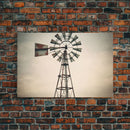 Rustic Farmhouse Home Decor, Windmill Photography Photo Print Art, Rustic Industrial Farmhouse Wall Art Picture, Country Landscape Picture