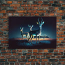 Plains of Africa, Wireframe Impala Deer, Animal Prints, Framed Canvas print, framed wall art