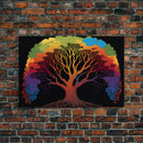 Rainbow Tree of Life, Framed Canvas Print