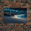 Painting Of a Beach at Night, Canvas Print, Framed Canvas Art, Starry Night Sky, Beach House Art, Large Living Room Art