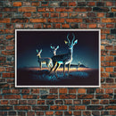 Plains of Africa, Wireframe Impala Deer, Animal Prints, Framed Canvas print, framed wall art