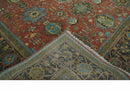 3x5, 4x6 and 10x14 Rust, Charcoal and Beige Hand Knotted Antique Serapi Wool Area Rug