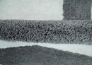3x5, 4x6 and 5x7 Hand Woven Shag Ivory and Gray Geometrical Pattern Art Silk Soft Viscose Area Rug