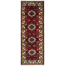 3x8 Runner Hand Knotted traditional Kazak Rust and Ivory Armenian Rug | KZA23