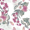 Stylish White Floral Wallpaper Tasteful