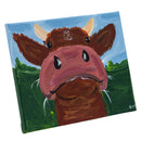 Prince George The Big Brown Cow Canvas Painting | 8" x 8" | The Painted Attic