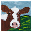 Tula The Brown & White Cow Canvas Painting | 8" x 8" | The Painted Attic