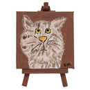 Carlyle the Cat Easel Canvas Painting | 4" x 4" | The Painted Attic