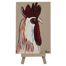 Joseph the Rooster Easel Canvas Painting | 4" x 6" | The Painted Attic