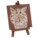 Carlyle the Cat Easel Canvas Painting | 4" x 4" | The Painted Attic