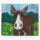 Della the Donkey Wooden Canvas Painting  | 10.5" x 9" | Old Wood Canvas | The Painted Attic