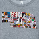 Nebraska License Plate Gray Long Sleeve Shirt