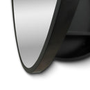 4.9 in. D x 30 in. W x 4 in. H Black Metal Round Framed Bathroom Surface Mount or Recess Medicine Cabinet with Mirror