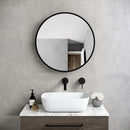 4.9 in. D x 30 in. W x 4 in. H Black Metal Round Framed Bathroom Surface Mount or Recess Medicine Cabinet with Mirror