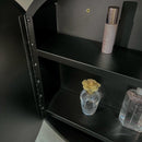 4.9 in. D x 30 in. W x 4 in. H Black Metal Round Framed Bathroom Surface Mount or Recess Medicine Cabinet with Mirror