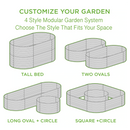 Olle 4-Style Modular Galvanized Raised Garden Beds, Sage Green [Build 1 of 4 Configurations]