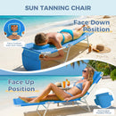 Ainfox Folding Chaise Lounge Chair, Patio Sun Tanning Lounger Reclining Back