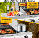 4-Burner BBQ Propane Gas Grill, 42,000 BTU Stainless Steel Barbecue Propane Grill with Side Burner G0141B