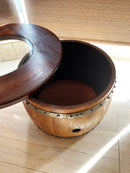 Wine Barrel Mid-Cut Coffee Table Set with 4 Chairs - Rustic Whiskey Barrel Furniture Set - Handmade Solid Oak - Free Shipping