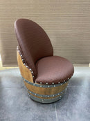 Wine Barrel Mid-Cut Coffee Table Set with 4 Chairs - Rustic Whiskey Barrel Furniture Set - Handmade Solid Oak - Free Shipping